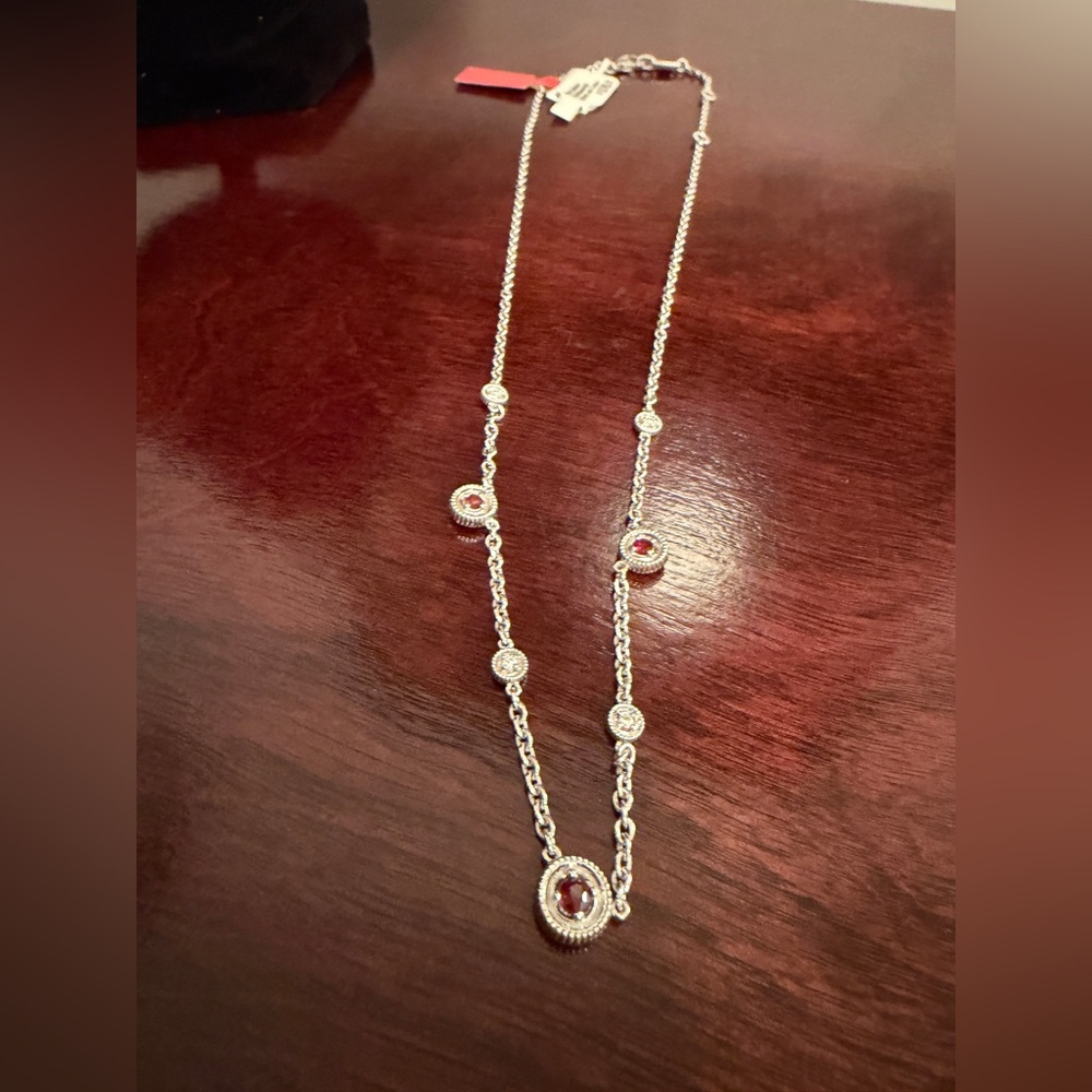 NWT Judith Ripka JR Garnet Max Station Collection 18 Inch Necklace RARE! - Picture 3 of 14